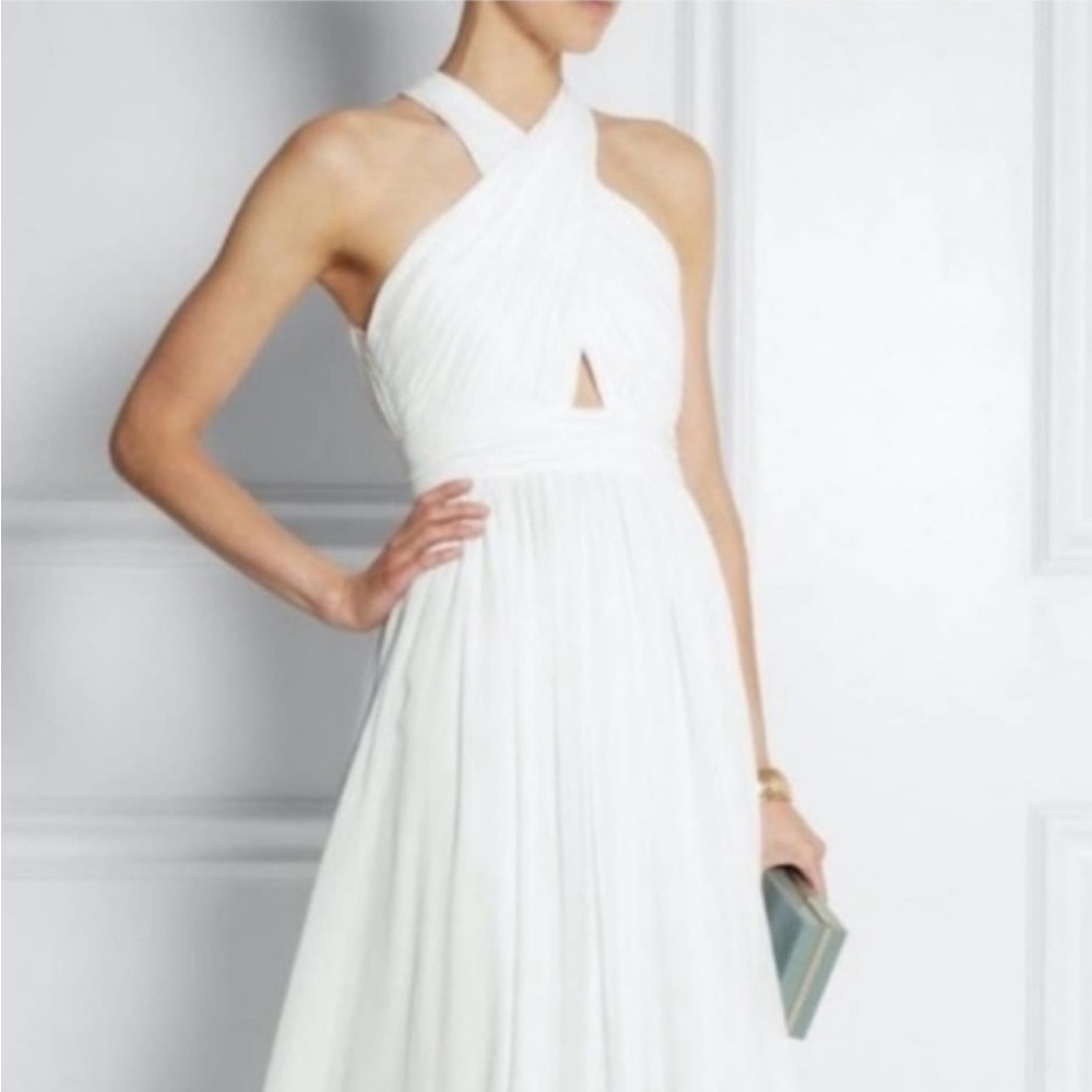 Alice and Olivia Jaelyn Cross Top Flare Dress